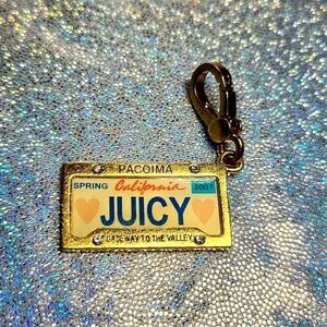 Juicy Couture Y2K Vintage License Plate Gold Charm California, Love G&P 2007